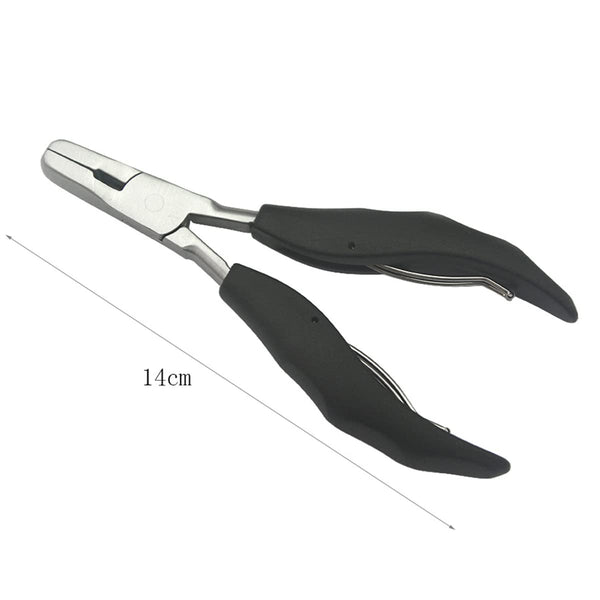 Eksotisk mytevarmefusjonslim Keratinbinding Mikroringer Fjerningstang for hårforlengelser (med 3mm og 5mm spor)