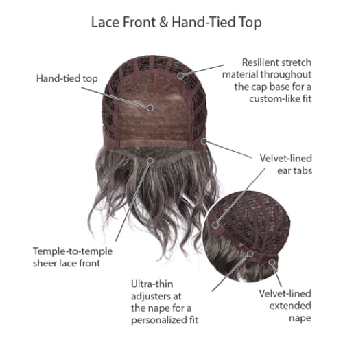 Søt snakk luksuriøs håndbundet hakelengde lagdelt parykk av hairuwear, gjennomsnittlig hette, GL2-6 svart kaffe