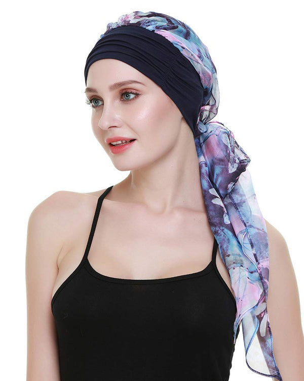 Chemo Turban for kreftkvinner krefthodeklær hodeknapp skjerf cap