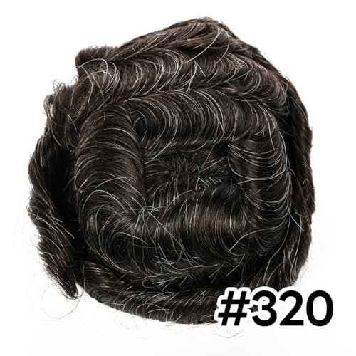 Mens toupee menneskehårstykke parykker erstatningssystem full sveitsisk blonder bleket knute