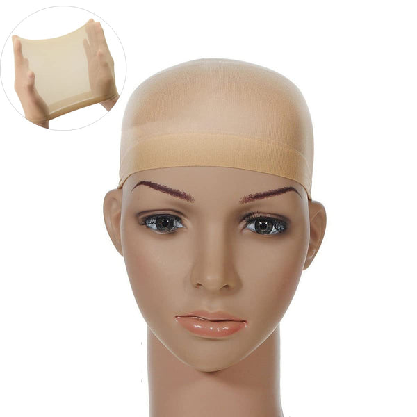 12 stk nylon parykkhetter for kvinner og menn nylon parykkhetter (beige)