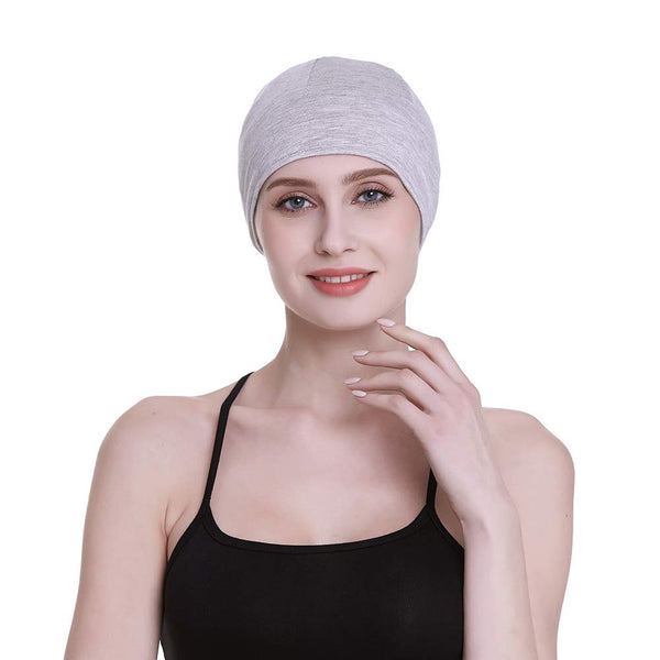 Bambus søvnhette for håravfall Hjemmehode for cellegift Kvinner Bike Hard Hat Helmet Liner Bomullsbeanie