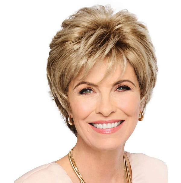 Gabor Royal Tease Layered Short Shag Wig by Hairuwear, 2023 Spring Luxury Collection, Average Cap, GL14-22 Sandy Blonde