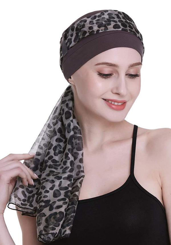 Elegant cellegift med silkeaktig skjerf for kreft kvinner hårtap sleep beanie