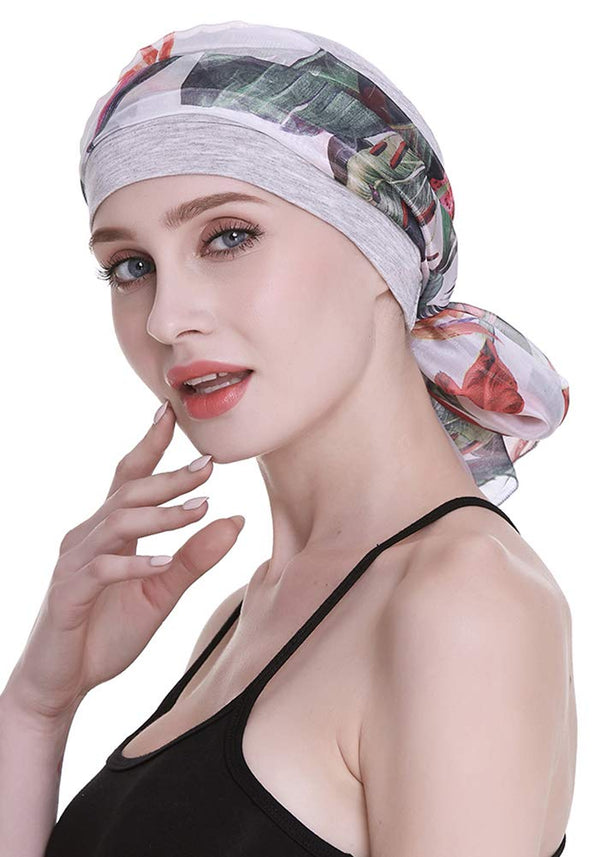 Elegant cellegift med silkeaktig skjerf for kreft kvinner hårtap sleep beanie
