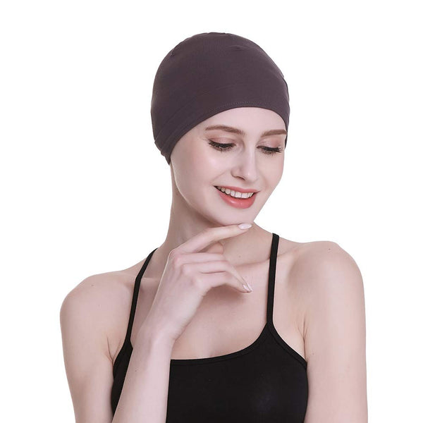 Bambus søvnhette for håravfall Hjemmehode for cellegift Kvinner Bike Hard Hat Helmet Liner Bomullsbeanie