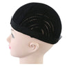 1 stk svarte fletterhette for lettere sy Crochet parykkhetter Elastic Sew Dome Net Wig Caps (L)
