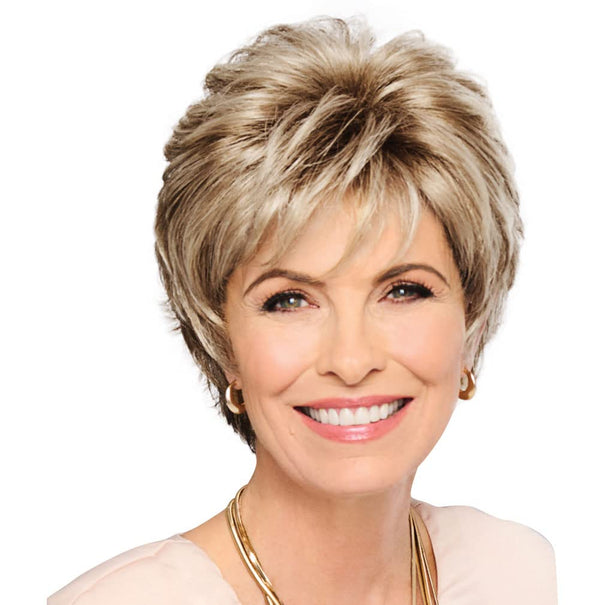 Gabor Royal Tease Layered Short Shag Wig by Hairuwear, 2023 Spring Luxury Collection, Average Cap, GL14-22 Sandy Blonde