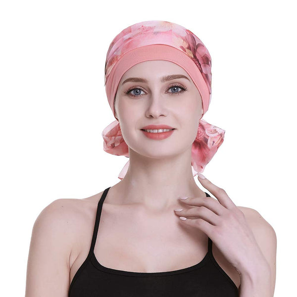Elegant cellegift med silkeaktig skjerf for kreft kvinner hårtap sleep beanie