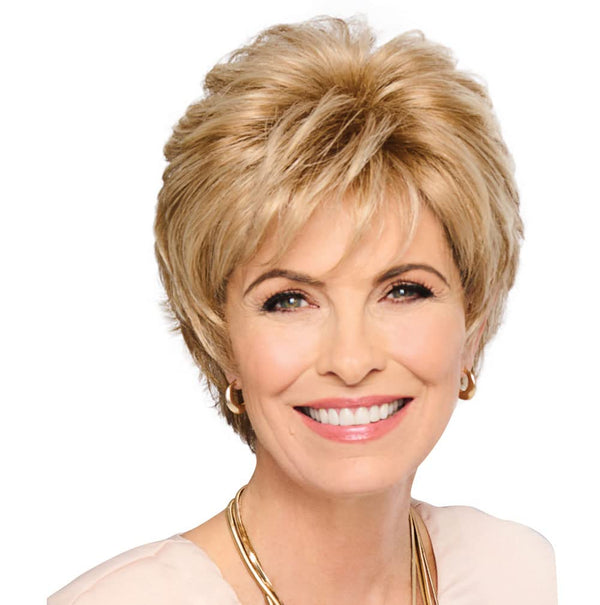 Gabor Royal Tease Layered Short Shag Wig by Hairuwear, 2023 Spring Luxury Collection, Average Cap, GL14-22 Sandy Blonde