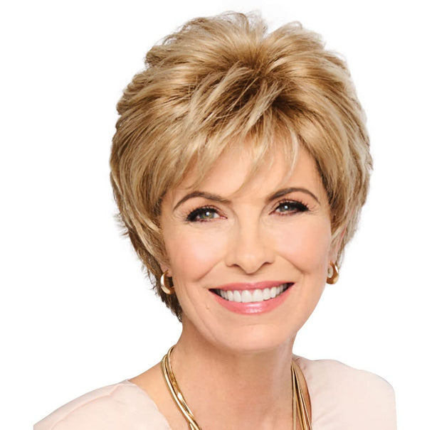 Gabor Royal Tease Layered Short Shag Wig by Hairuwear, 2023 Spring Luxury Collection, Average Cap, GL14-22 Sandy Blonde