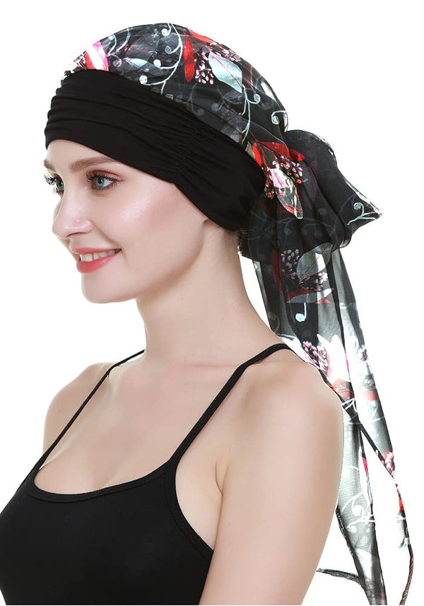 Chemo Turban for kreftkvinner krefthodeklær hodeknapp skjerf cap