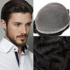 Mens toupee menneskehårstykke parykker erstatningssystem full sveitsisk blonder bleket knute