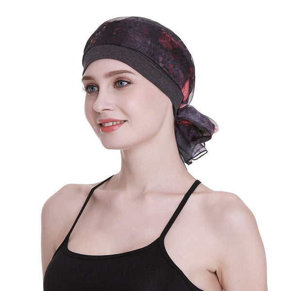 Elegant cellegift med silkeaktig skjerf for kreft kvinner hårtap sleep beanie