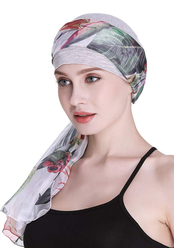 Elegant cellegift med silkeaktig skjerf for kreft kvinner hårtap sleep beanie