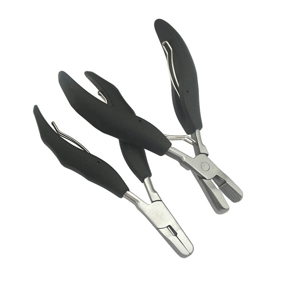 Eksotisk mytevarmefusjonslim Keratinbinding Mikroringer Fjerningstang for hårforlengelser (med 3mm og 5mm spor)