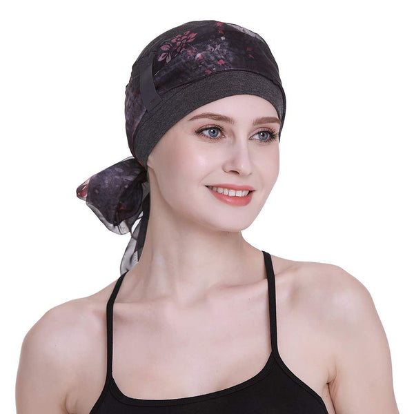 Elegant cellegift med silkeaktig skjerf for kreft kvinner hårtap sleep beanie