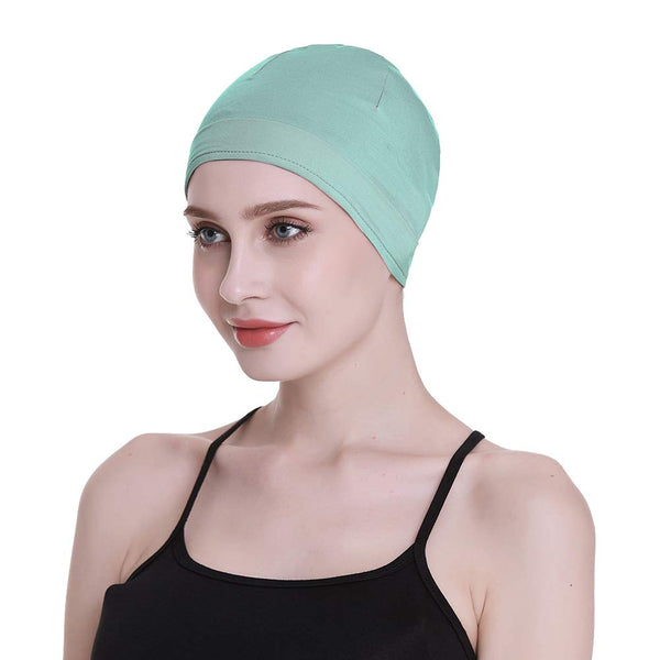 Bambus søvnhette for håravfall Hjemmehode for cellegift Kvinner Bike Hard Hat Helmet Liner Bomullsbeanie