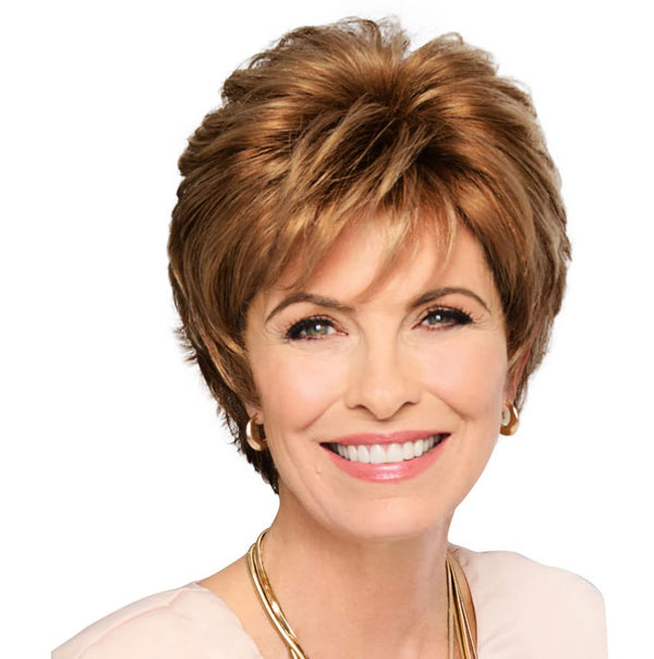 Gabor Royal Tease Layered Short Shag Wig by Hairuwear, 2023 Spring Luxury Collection, Average Cap, GL14-22 Sandy Blonde