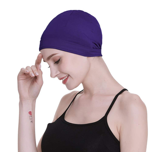 Bambus søvnhette for håravfall Hjemmehode for cellegift Kvinner Bike Hard Hat Helmet Liner Bomullsbeanie