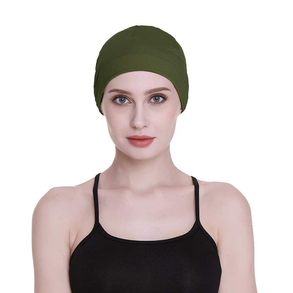 Bambus søvnhette for håravfall Hjemmehode for cellegift Kvinner Bike Hard Hat Helmet Liner Bomullsbeanie