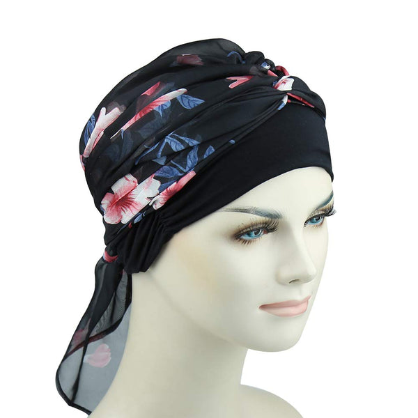 Chemo Turban for kreftkvinner krefthodeklær hodeknapp skjerf cap