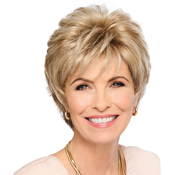 Gabor Royal Tease Layered Short Shag Wig by Hairuwear, 2023 Spring Luxury Collection, Average Cap, GL14-22 Sandy Blonde