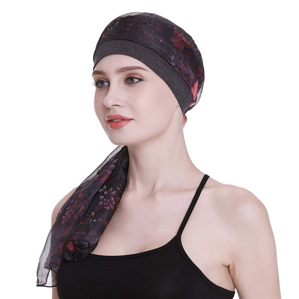 Elegant cellegift med silkeaktig skjerf for kreft kvinner hårtap sleep beanie