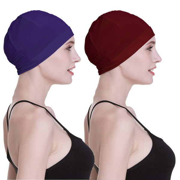 Bambus søvnhette for håravfall Hjemmehode for cellegift Kvinner Bike Hard Hat Helmet Liner Bomullsbeanie