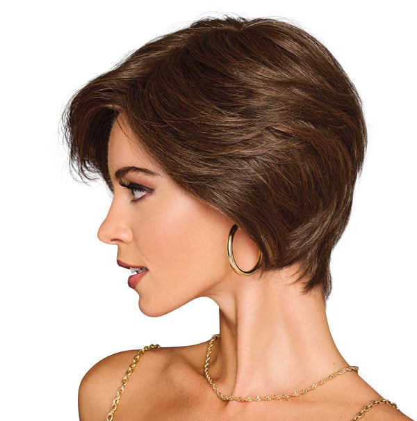 Gabor Best in Class Layered Chin-Length Boycut Wig by Hairuwear, Gjennomsnittlig hette, GF56-60 sølv
