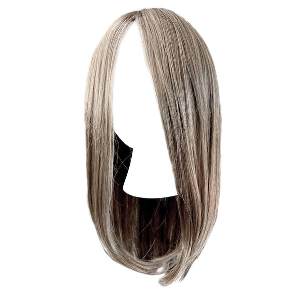 Gabor frontdeksel lagvis lang bob-stil parykk, håndbundet mono top av hairuwear, gjennomsnittlig cap-GF14-22SS-hvete