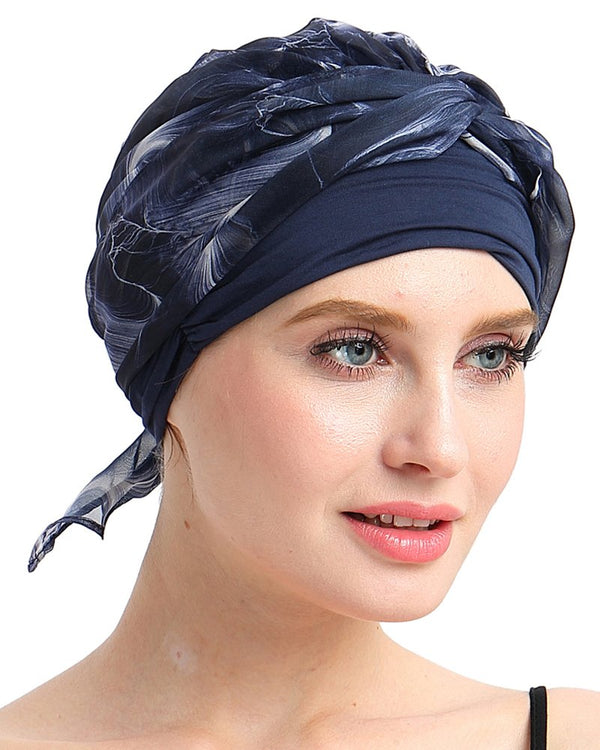 Chemo Turban for kreftkvinner krefthodeklær hodeknapp skjerf cap