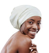 Focuscare Satin foret søvn Slouchy Cap Curly Girl Slap Headwear Gaver til krusete hårkvinner