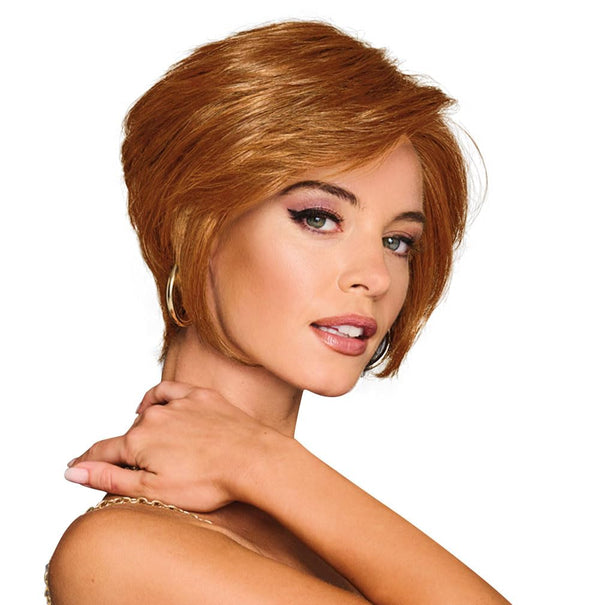 Gabor Best in Class Layered Chin-Length Boycut Wig by Hairuwear, Gjennomsnittlig hette, GF56-60 sølv