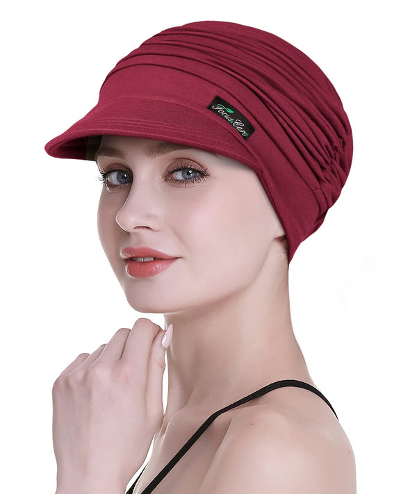 Focuscare Myk cellegift for kvinner, bambus baseball cap, turban for hårtap