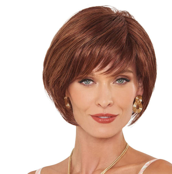 GABOR Spring Romance Short Textured Layered Shag Wig by Hairuwear, Average Cap, GL11-25SS Honey Pecan