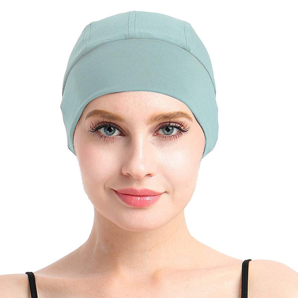 Bambus søvnhette for håravfall Hjemmehode for cellegift Kvinner Bike Hard Hat Helmet Liner Bomullsbeanie