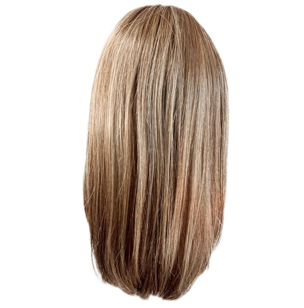 Gabor frontdeksel lagvis lang bob-stil parykk, håndbundet mono top av hairuwear, gjennomsnittlig cap-GF14-22SS-hvete