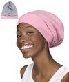 Focuscare Satin foret søvn Slouchy Cap Curly Girl Slap Headwear Gaver til krusete hårkvinner