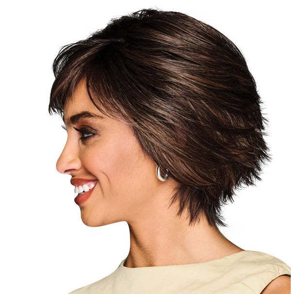 Gabor Lag en uttalelse lagvis moderne hakelengde Bob Wig, Designer Series by Hairuwear, gjennomsnittlig takstørrelse, GF4-6 Svart kaffe