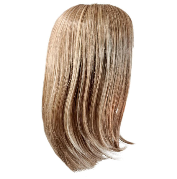 Gabor frontdeksel lagvis lang bob-stil parykk, håndbundet mono top av hairuwear, gjennomsnittlig cap-GF14-22SS-hvete