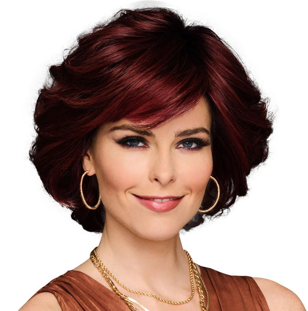 Gabor Gimme Drama Chin-Length Pageboy Long Layered Bob Wig av Hairuwear, Gjennomsnittlig hette, GF6-30 Copper Mahogany
