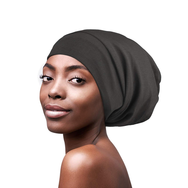 Focuscare Satin foret søvn Slouchy Cap Curly Girl Slap Headwear Gaver til krusete hårkvinner