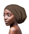 Focuscare Satin foret søvn Slouchy Cap Curly Girl Slap Headwear Gaver til krusete hårkvinner