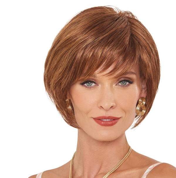 GABOR Spring Romance Short Textured Layered Shag Wig by Hairuwear, Average Cap, GL11-25SS Honey Pecan