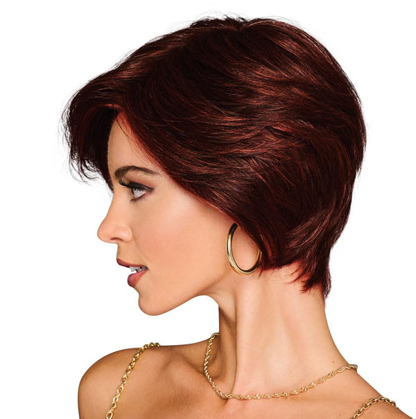 Gabor Best in Class Layered Chin-Length Boycut Wig by Hairuwear, Gjennomsnittlig hette, GF56-60 sølv