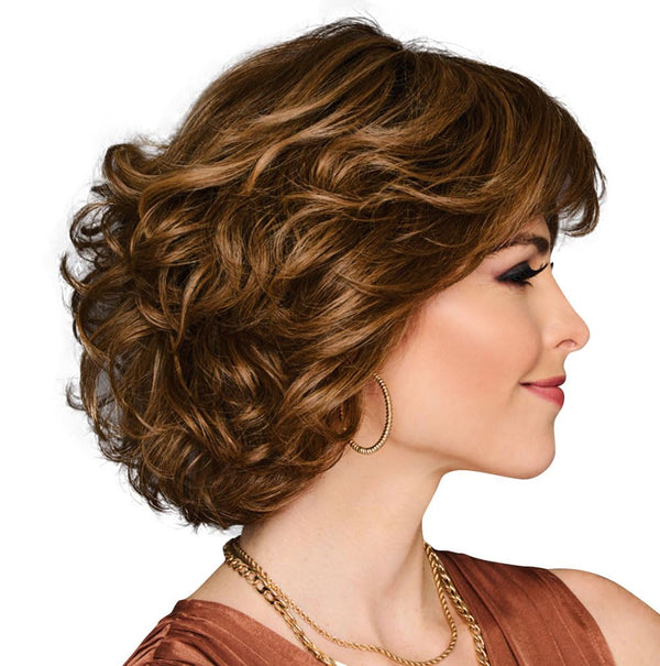Gabor Gimme Drama Chin-Length Pageboy Long Layered Bob Wig av Hairuwear, Gjennomsnittlig hette, GF6-30 Copper Mahogany