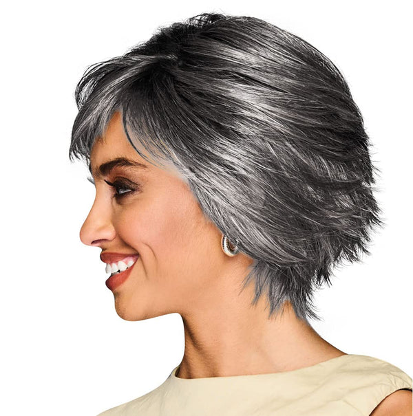 Gabor Lag en uttalelse lagvis moderne hakelengde Bob Wig, Designer Series by Hairuwear, gjennomsnittlig takstørrelse, GF4-6 Svart kaffe
