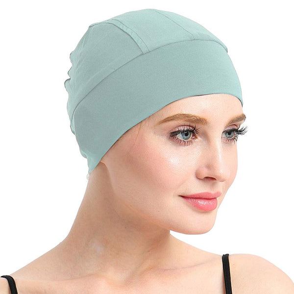 Bambus søvnhette for håravfall Hjemmehode for cellegift Kvinner Bike Hard Hat Helmet Liner Bomullsbeanie