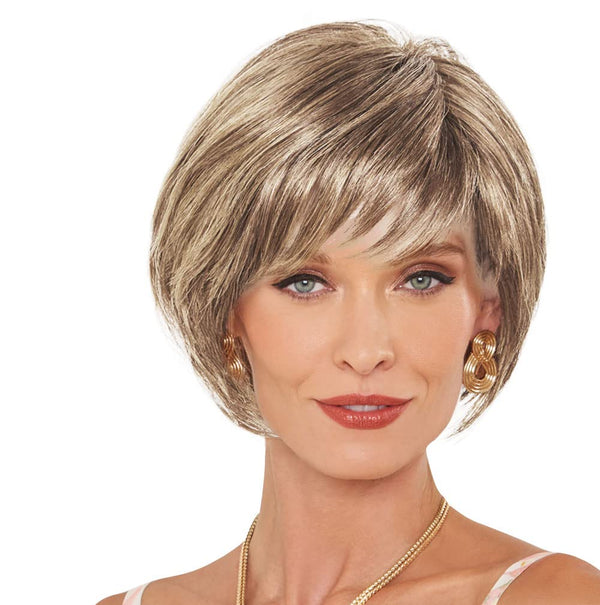 GABOR Spring Romance Short Textured Layered Shag Wig by Hairuwear, Average Cap, GL11-25SS Honey Pecan